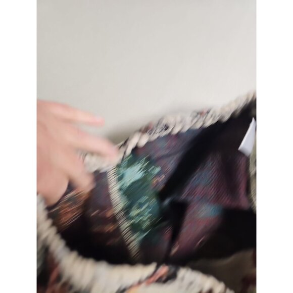 Guapi Pants Womens Sz 32 Waist  12/14 Elastic  Fringe Edge Floral Eiffel Paris - Picture 6 of 7